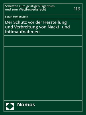 cover image of Der Schutz vor der Herstellung und Verbreitung von Nackt- und Intimaufnahmen